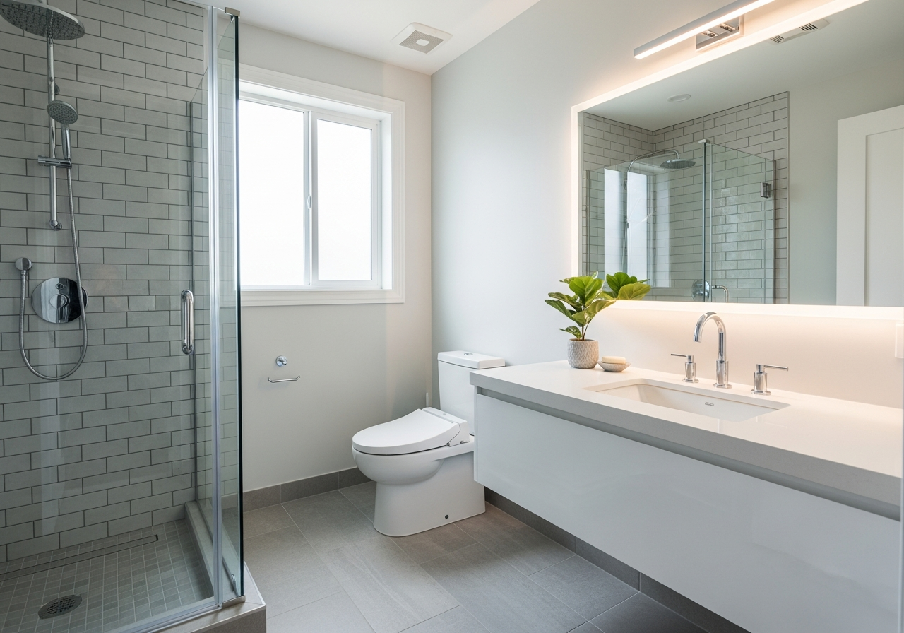 Modern bathroom with professional plumbing fixtures installed by Los Angeles plumber